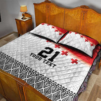 Ikale Tahi Pacific Tonga Rugby Custom Quilt Bed Set Tongan Ngatu with Flag Pattern LT9 - Polynesian Pride