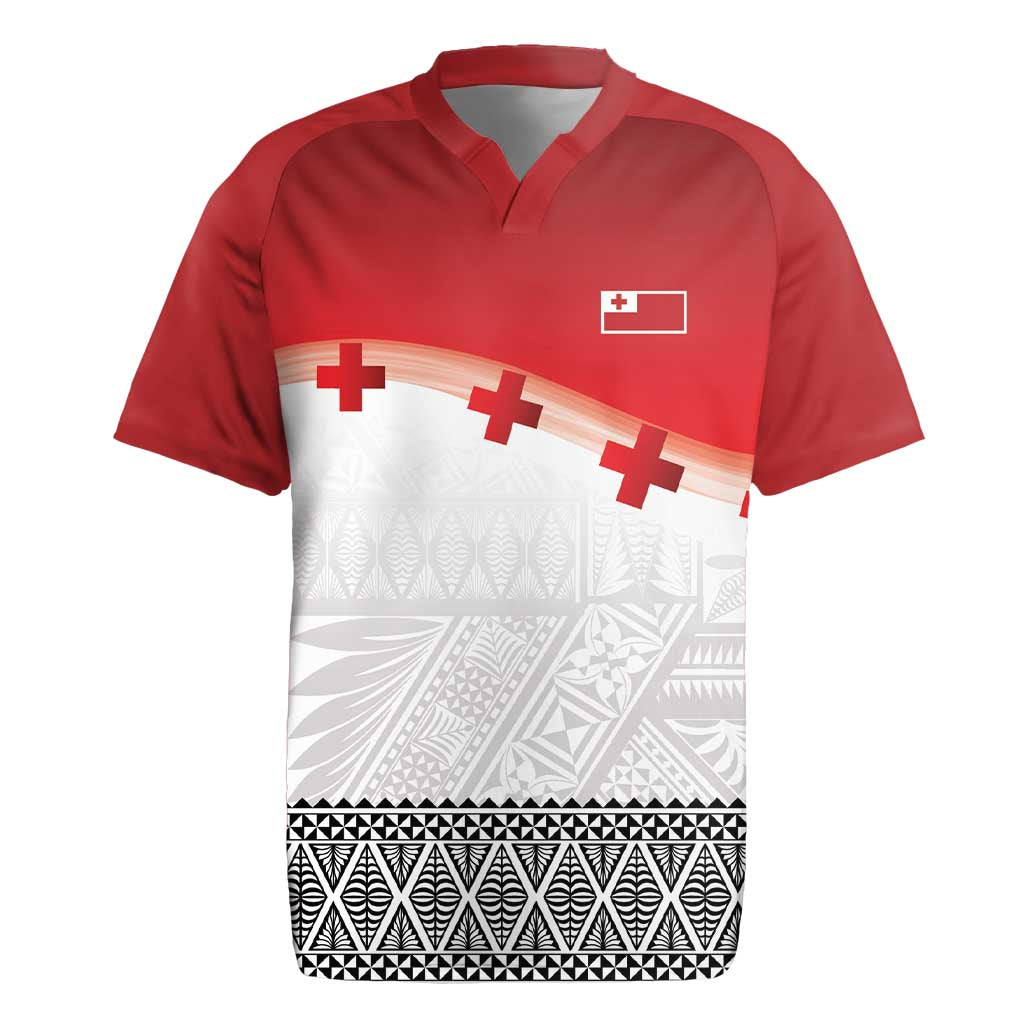 Ikale Tahi Pacific Tonga Rugby Custom Rugby Jersey Tongan Ngatu with Flag Pattern LT9 Red - Polynesian Pride