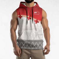Ikale Tahi Pacific Tonga Rugby Custom Sleeveless Hoodie Tongan Ngatu with Flag Pattern LT9 - Polynesian Pride