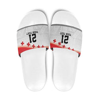 Ikale Tahi Pacific Tonga Rugby Custom Slide Sandals Tongan Ngatu with Flag Pattern LT9 Red - Polynesian Pride