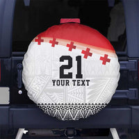 Ikale Tahi Pacific Tonga Rugby Custom Spare Tire Cover Tongan Ngatu with Flag Pattern LT9 No hole Red - Polynesian Pride