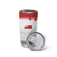Ikale Tahi Pacific Tonga Rugby Custom Tumbler Cup Tongan Ngatu with Flag Pattern LT9 - Polynesian Pride