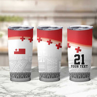 Ikale Tahi Pacific Tonga Rugby Custom Tumbler Cup Tongan Ngatu with Flag Pattern LT9 - Polynesian Pride
