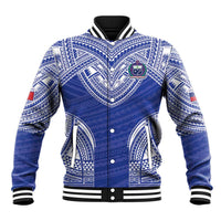 Manu Samoa Pacific Samoa Rugby Custom Baseball Jacket Polynesian Pattern LT9 Unisex Blue - Polynesian Pride