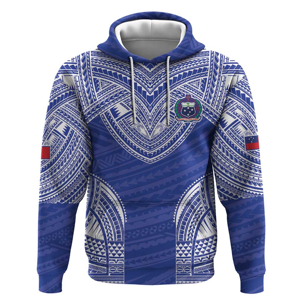 Manu Samoa Pacific Samoa Rugby Custom Hoodie Polynesian Pattern LT9 Pullover Hoodie Blue - Polynesian Pride