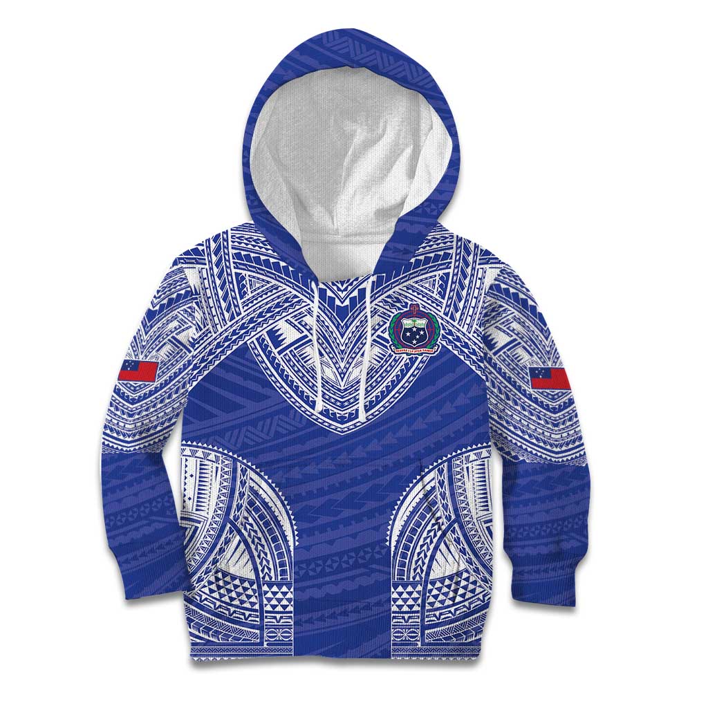Manu Samoa Pacific Samoa Rugby Custom Kid Hoodie Polynesian Pattern LT9 Hoodie Blue - Polynesian Pride