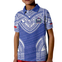 Manu Samoa Pacific Samoa Rugby Custom Kid Polo Shirt Polynesian Pattern LT9 Kid Blue - Polynesian Pride