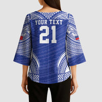 Manu Samoa Pacific Samoa Rugby Custom Kimono Sleeve Blouse Polynesian Pattern LT9 - Polynesian Pride