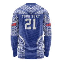 Manu Samoa Pacific Samoa Rugby Custom Long Sleeve Shirt Polynesian Pattern LT9 - Polynesian Pride