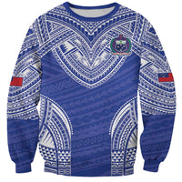 Manu Samoa Pacific Samoa Rugby Custom Sweatshirt Polynesian Pattern LT9 Unisex Blue - Polynesian Pride