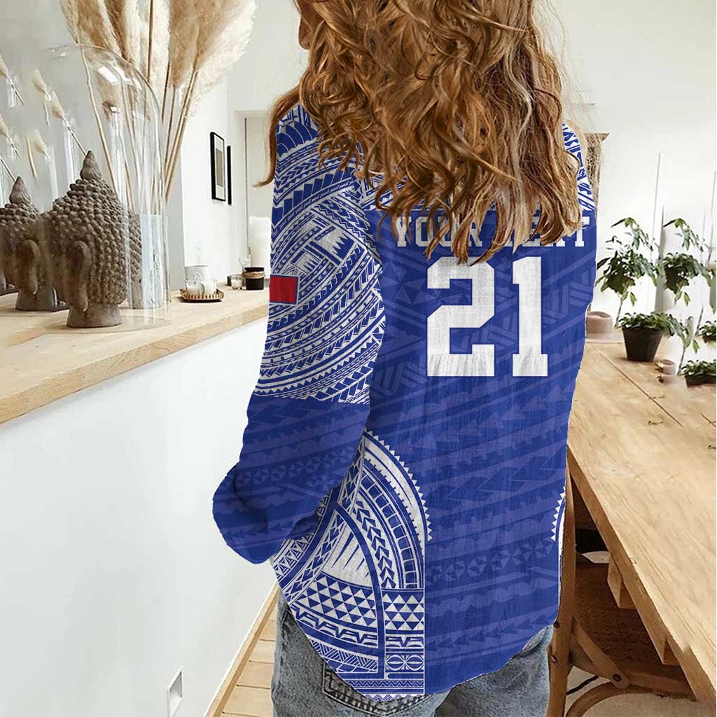 Manu Samoa Pacific Samoa Rugby Custom Women Casual Shirt Polynesian Pattern LT9 - Polynesian Pride