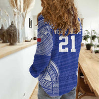 Manu Samoa Pacific Samoa Rugby Custom Women Casual Shirt Polynesian Pattern LT9 - Polynesian Pride