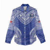 Manu Samoa Pacific Samoa Rugby Custom Women Casual Shirt Polynesian Pattern LT9 - Polynesian Pride