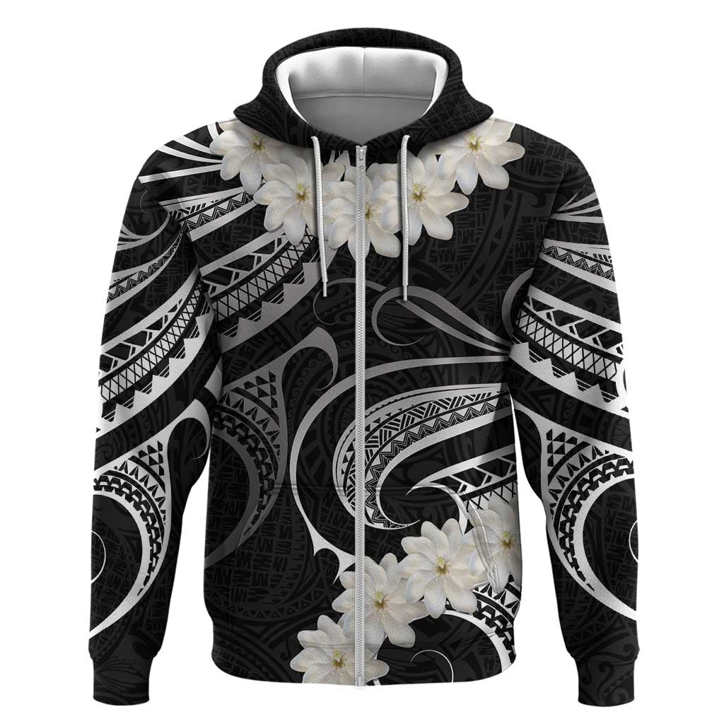 White Sunday Tokelau Gardenia Thunbergia Zip Hoodie Fakamalo Atu Kia Te Koutou Uma