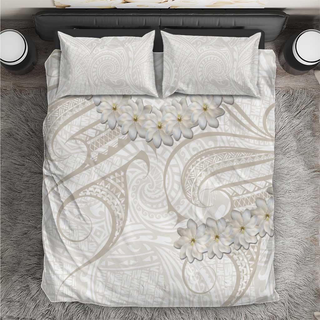 Tokelau Gardenia Thunbergia Bedding Set Polynesian Art Vibe LT9 White - Polynesian Pride