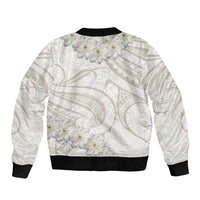 Tokelau Gardenia Thunbergia Bomber Jacket Polynesian Art Vibe LT9 - Polynesian Pride