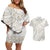 Tokelau Gardenia Thunbergia Couples Matching Off Shoulder Short Dress and Hawaiian Shirt Black Polynesian Art Vibe