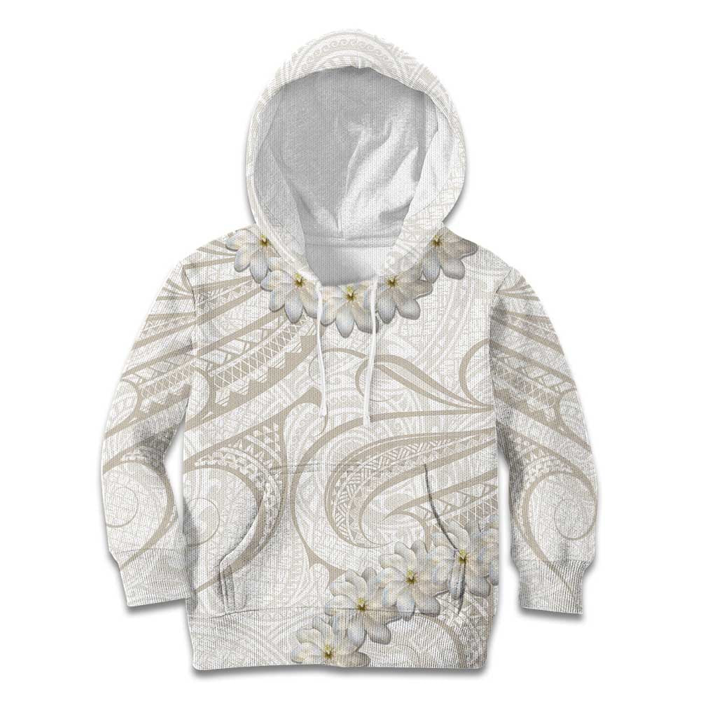 Tokelau Gardenia Thunbergia Kid Hoodie Polynesian Art Vibe LT9 Hoodie White - Polynesian Pride