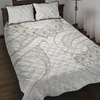 Tokelau Gardenia Thunbergia Quilt Bed Set Polynesian Art Vibe LT9 White - Polynesian Pride