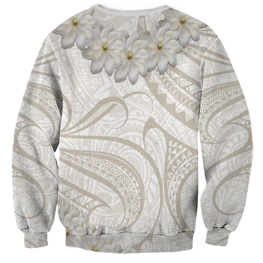 Tokelau Gardenia Thunbergia Sweatshirt Polynesian Art Vibe LT9 - Polynesian Pride