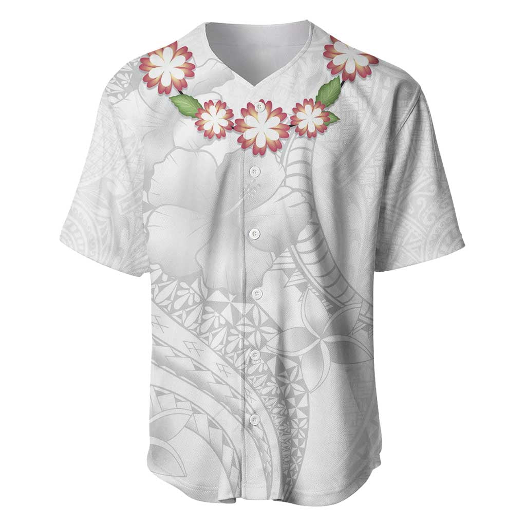 Manuia le Aso Sa o Tamaiti Tonga Baseball Jersey White Sunday Heilala Lei LT9 White - Polynesian Pride