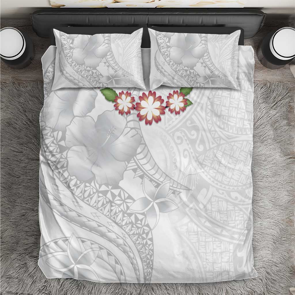 Manuia le Aso Sa o Tamaiti Tonga Bedding Set White Sunday Heilala Lei LT9 White - Polynesian Pride