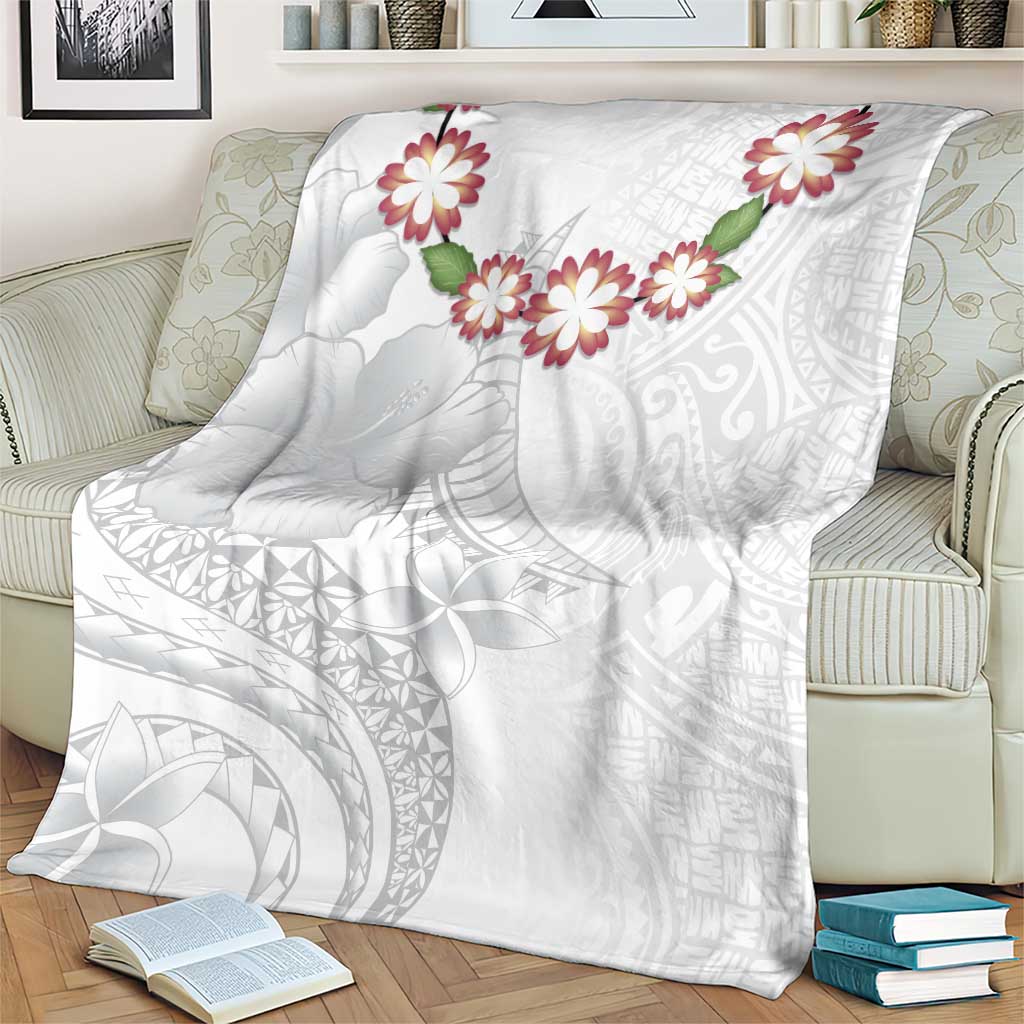 Manuia le Aso Sa o Tamaiti Tonga Blanket White Sunday Heilala Lei LT9 - Polynesian Pride