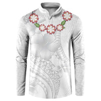Manuia le Aso Sa o Tamaiti Tonga Button Sweatshirt White Sunday Heilala Lei LT9 White - Polynesian Pride
