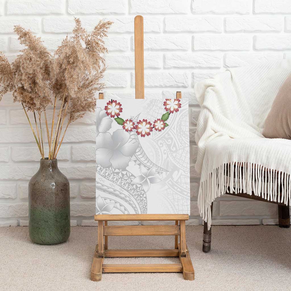 Manuia le Aso Sa o Tamaiti Tonga Canvas Wall Art White Sunday Heilala Lei LT9 - Polynesian Pride
