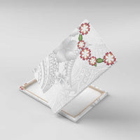 Manuia le Aso Sa o Tamaiti Tonga Canvas Wall Art White Sunday Heilala Lei LT9 With Frame White - Polynesian Pride