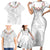 Manuia le Aso Sa o Tamaiti Tonga Family Matching Short Sleeve Bodycon Dress and Hawaiian Shirt White Sunday Heilala Lei