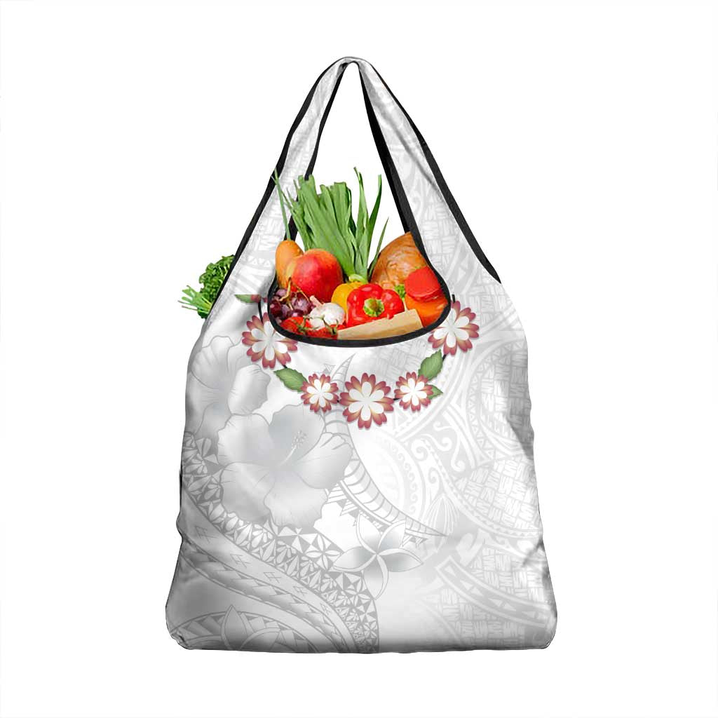 Manuia le Aso Sa o Tamaiti Tonga Grocery Bag White Sunday Heilala Lei LT9 1-pack One Size White - Polynesian Pride