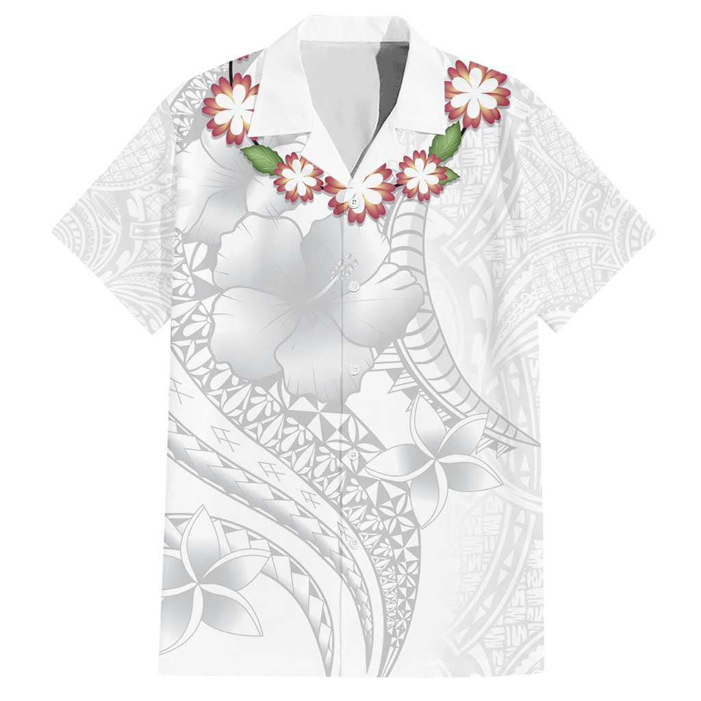 Manuia le Aso Sa o Tamaiti Tonga Hawaiian Shirt White Sunday Heilala Lei LT9 White - Polynesian Pride