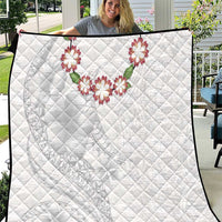 Manuia le Aso Sa o Tamaiti Tonga Quilt White Sunday Heilala Lei LT9 White - Polynesian Pride