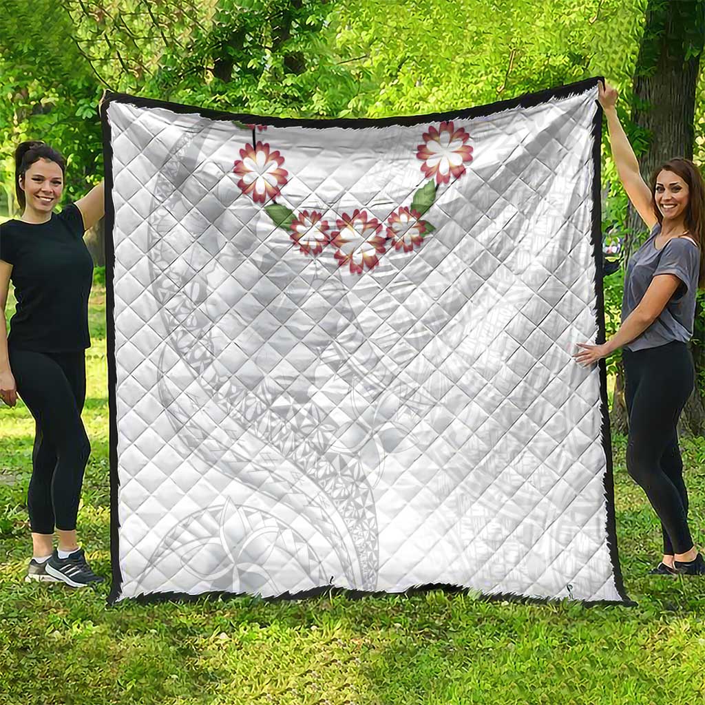 Manuia le Aso Sa o Tamaiti Tonga Quilt White Sunday Heilala Lei LT9 - Polynesian Pride