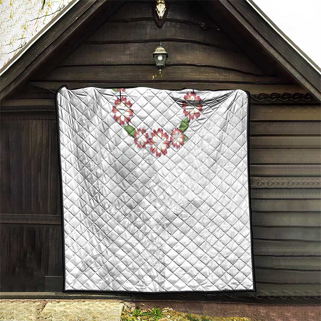 Manuia le Aso Sa o Tamaiti Tonga Quilt White Sunday Heilala Lei LT9 - Polynesian Pride