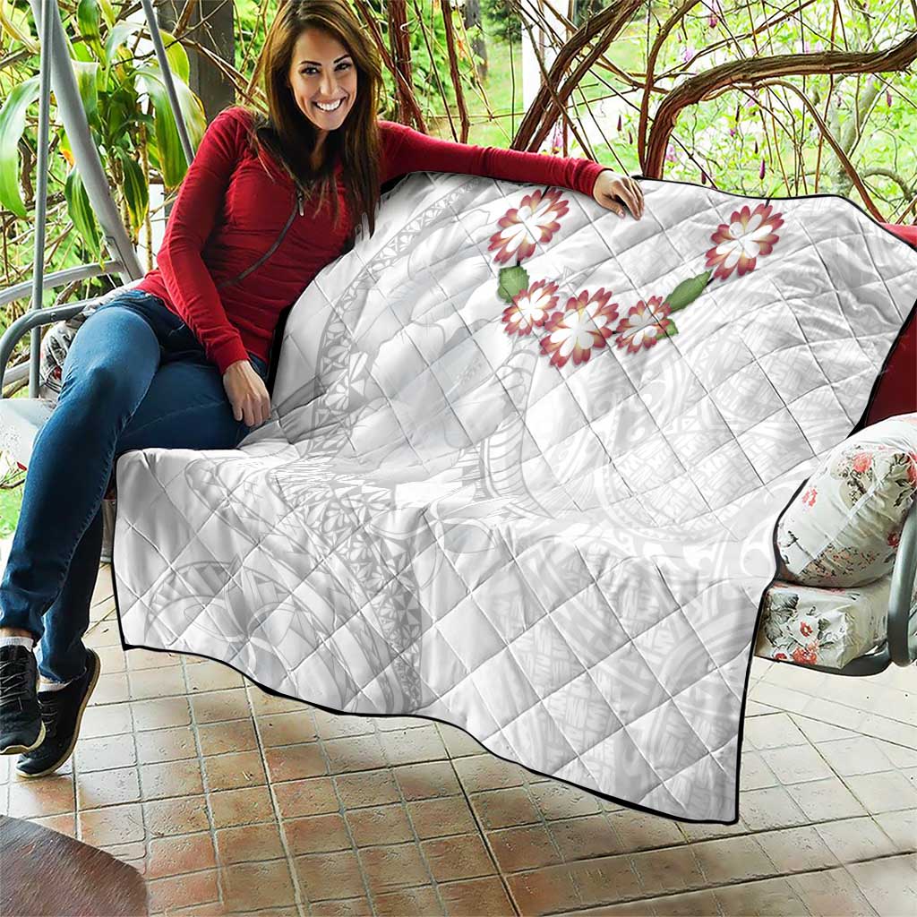 Manuia le Aso Sa o Tamaiti Tonga Quilt White Sunday Heilala Lei LT9 - Polynesian Pride