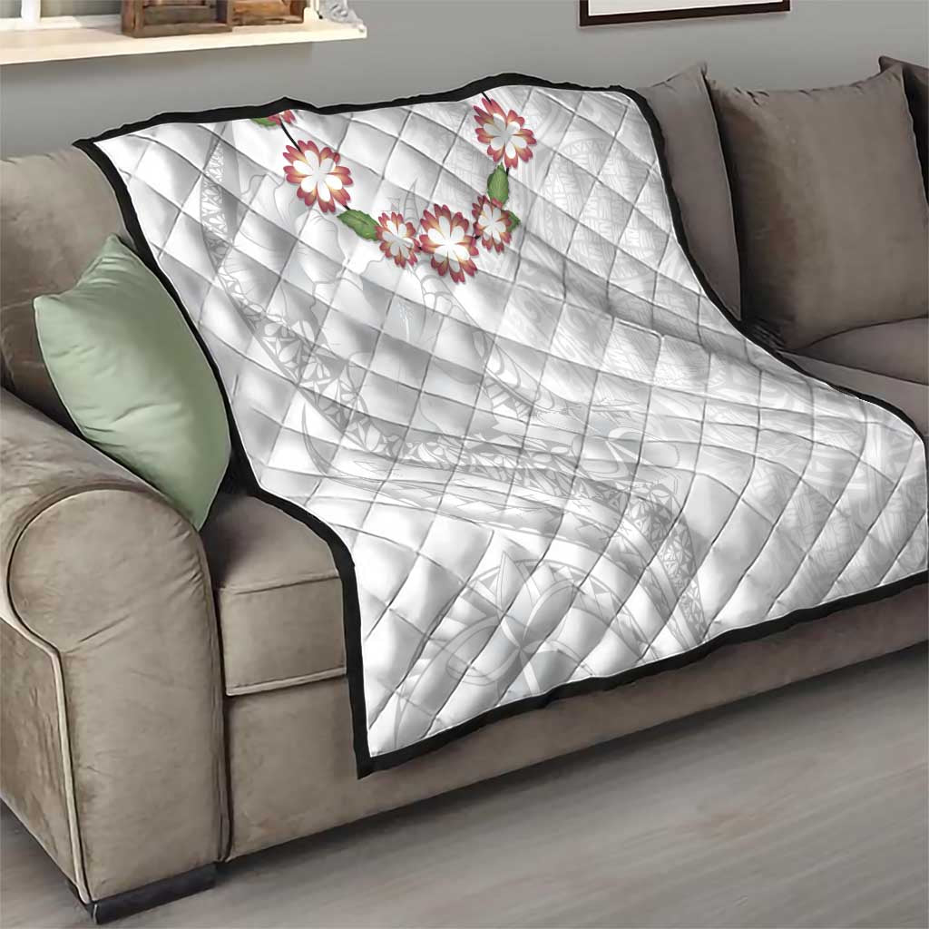 Manuia le Aso Sa o Tamaiti Tonga Quilt White Sunday Heilala Lei LT9 - Polynesian Pride