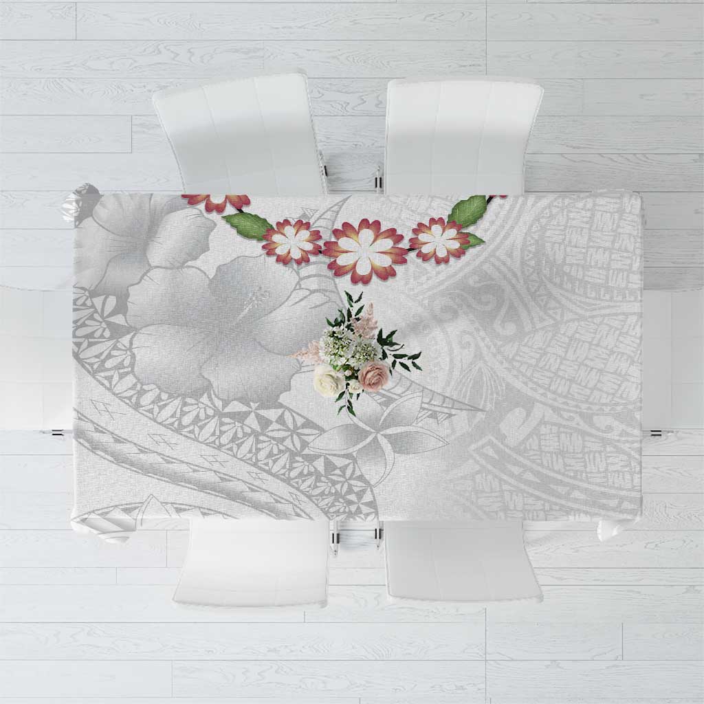 Manuia le Aso Sa o Tamaiti Tonga Tablecloth White Sunday Heilala Lei LT9 White - Polynesian Pride