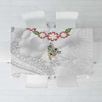 Manuia le Aso Sa o Tamaiti Tonga Tablecloth White Sunday Heilala Lei LT9 White - Polynesian Pride