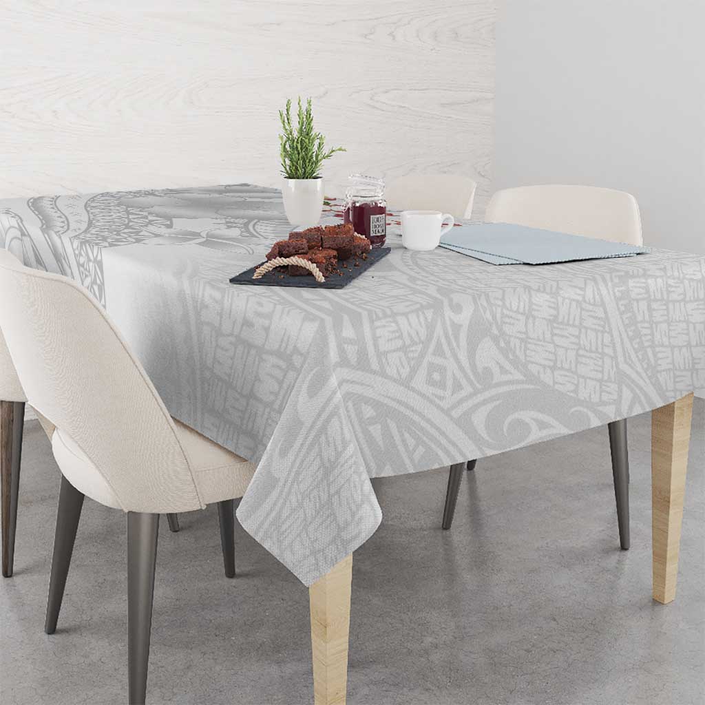 Manuia le Aso Sa o Tamaiti Tonga Tablecloth White Sunday Heilala Lei LT9 - Polynesian Pride