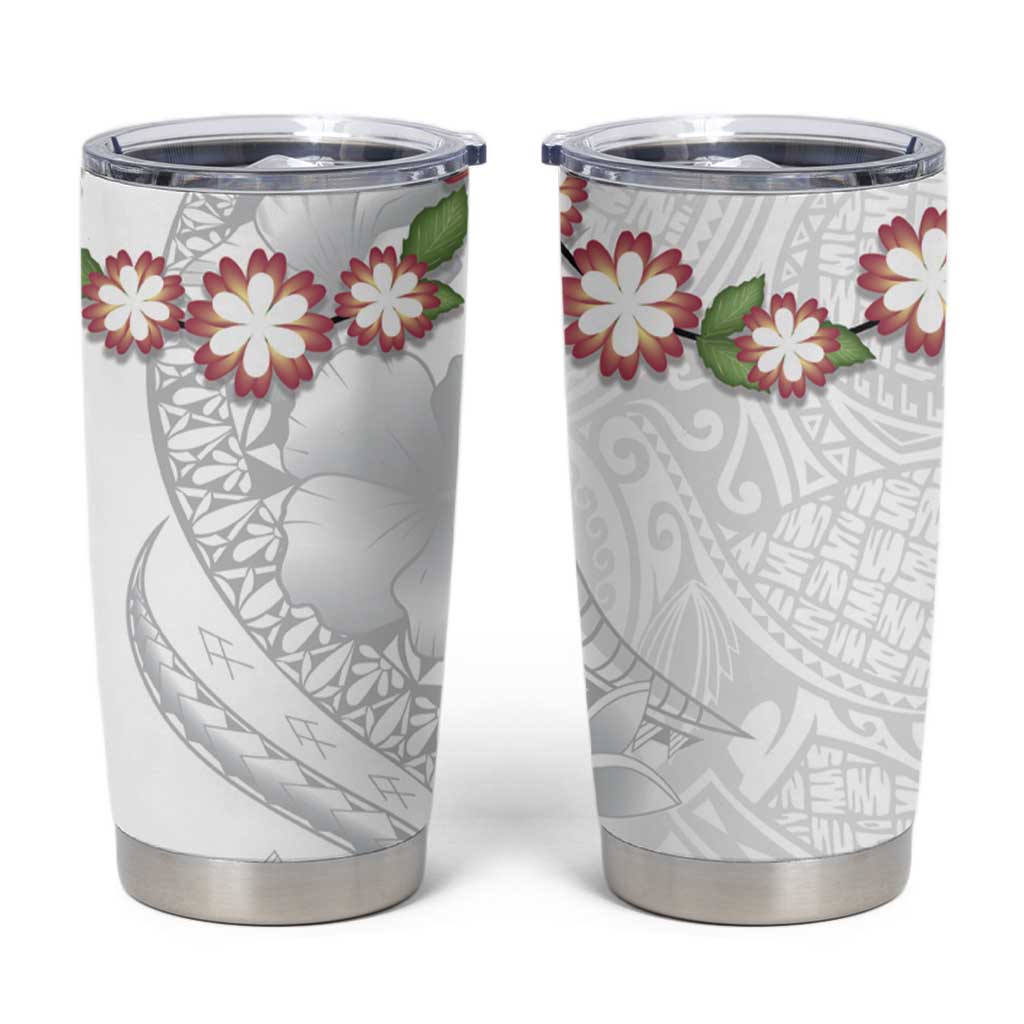 Manuia le Aso Sa o Tamaiti Tonga Tumbler Cup White Sunday Heilala Lei LT9 White - Polynesian Pride