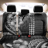 Hawaiian Sea Turtle Back Car Seat Cover Black Hibiscus Flowers and Kakau Pattern LT9 - Polynesian Pride