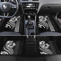 Hawaiian Sea Turtle Car Mats Black Hibiscus Flowers and Kakau Pattern LT9 Set 4pcs Black - Polynesian Pride
