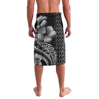 Hawaiian Sea Turtle Lavalava Black Hibiscus Flowers and Kakau Pattern LT9 - Polynesian Pride