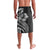 Hawaiian Sea Turtle Lavalava Black Hibiscus Flowers and Kakau Pattern