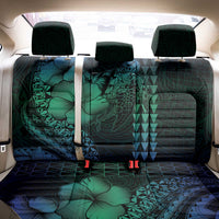 Hawaiian Sea Turtle Back Car Seat Cover Blue Hibiscus Flowers and Kakau Pattern LT9 - Polynesian Pride