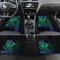 Hawaiian Sea Turtle Car Mats Blue Hibiscus Flowers and Kakau Pattern LT9 Set 4pcs Blue - Polynesian Pride