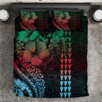 Hawaiian Sea Turtle Bedding Set Green Hibiscus Flowers and Kakau Pattern LT9 Green - Polynesian Pride