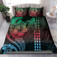 Hawaiian Sea Turtle Bedding Set Green Hibiscus Flowers and Kakau Pattern LT9 - Polynesian Pride